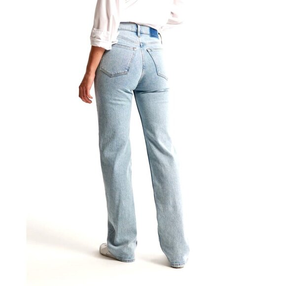 NEW! Abercrombie & Fitch 90’s Relaxed Jean High Rise Light Wash SZ 30/10 Reg - Picture 3 of 15